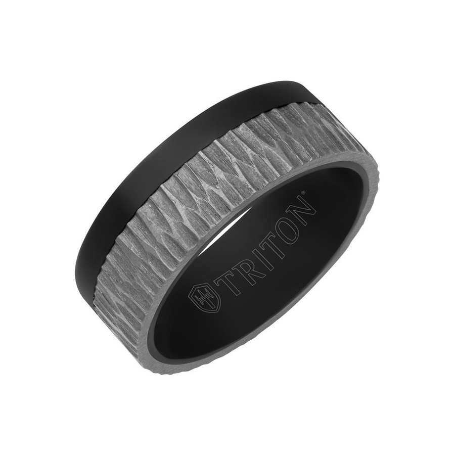 Triton Gent's Black and Gray Tantalum 8mm Ring