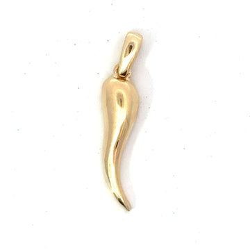18kt Yellow Gold 25mm Italian Made Horn Pendant (1.45g)