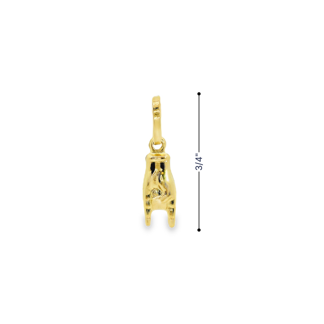 14kt Yellow Gold Italian Made Mano Cornuto Hands Charm (.53g)