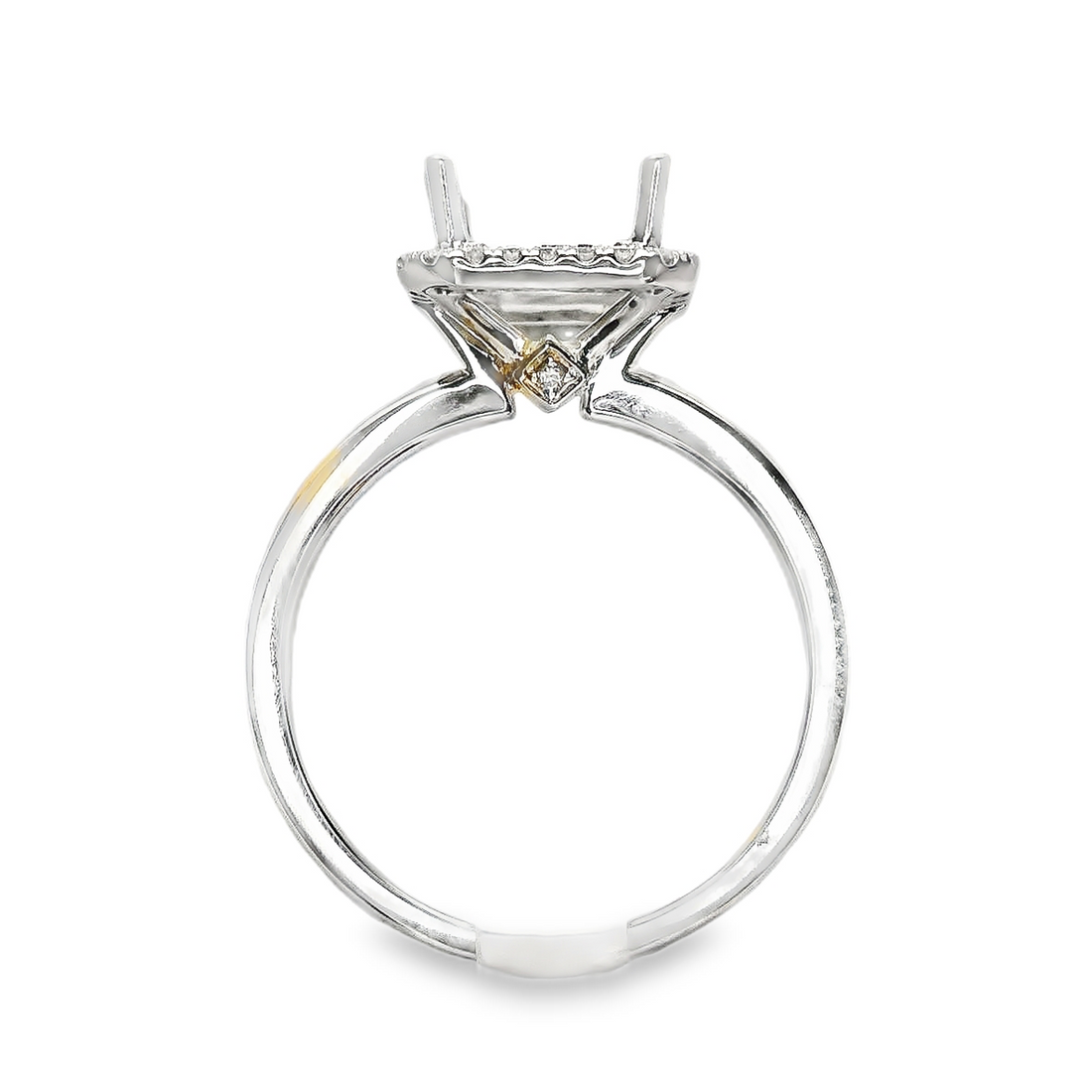 18kt White Gold Full-Cut Diamond Halo Semi-Mount Ring (.16ct)