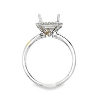 18kt White Gold Full-Cut Diamond Halo Semi-Mount Ring (.16ct)