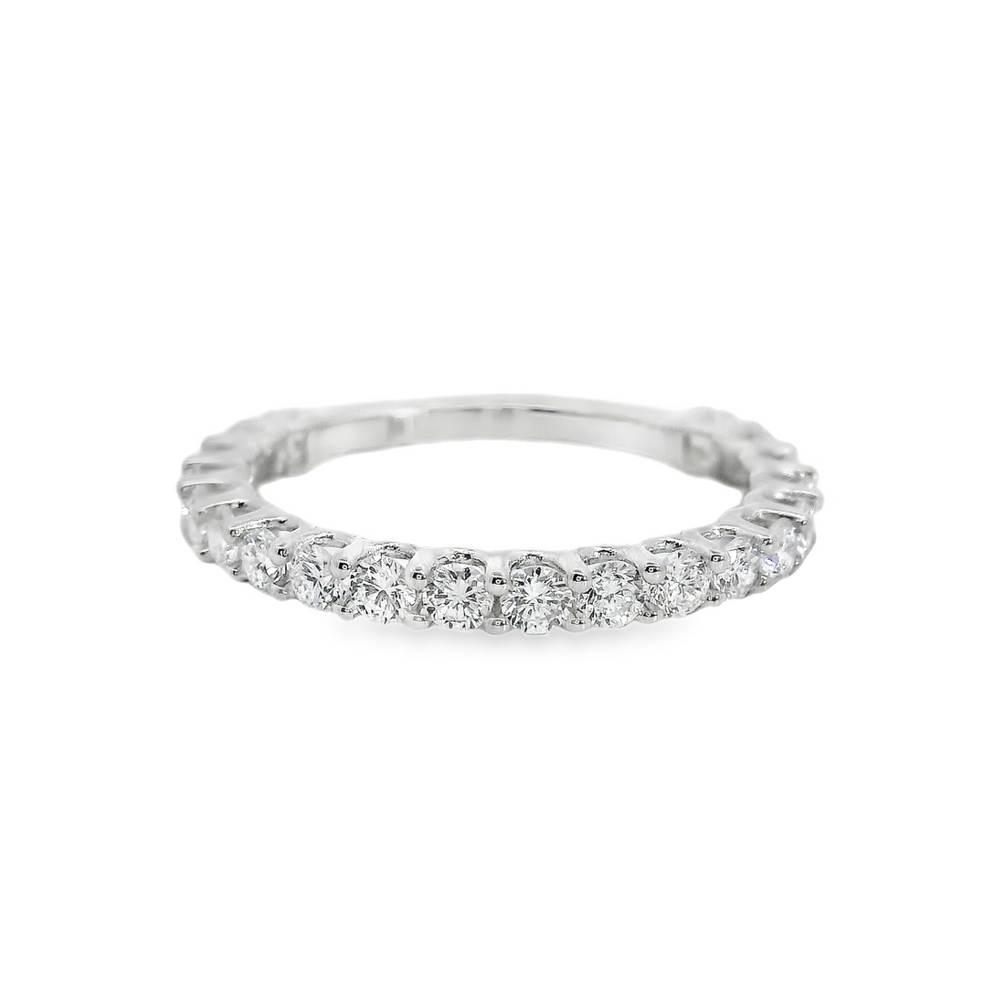 14kt White Gold Lab-Grown Round Diamond Shared Prong Wedding Ring (1.00ct)