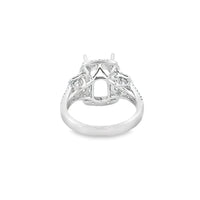 18kt White Gold 3 Stone Natural Diamonds Semi-Mount Ring (1.01ct)