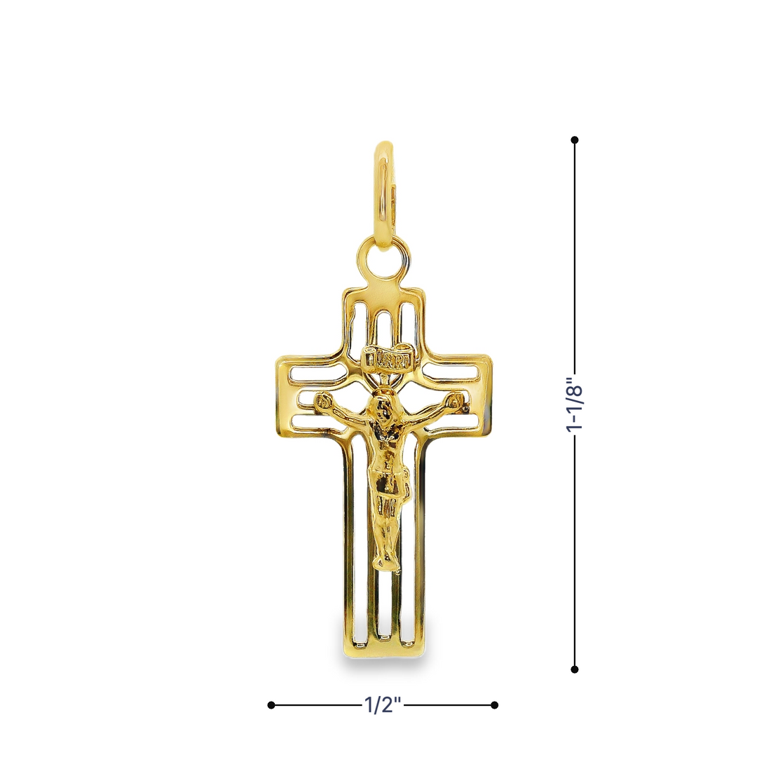 14kt Yellow Gold Italian Made Crucifix Pendant (1.05g)