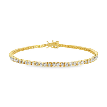 14kt Yellow Gold 7" Lab-Grown Round Diamond Tennis Bracelet (3.00ct)