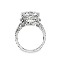 18kt White Gold Lab-Grown Cushion and Natural Diamonds Halo Engagement Ring (9.41ct)