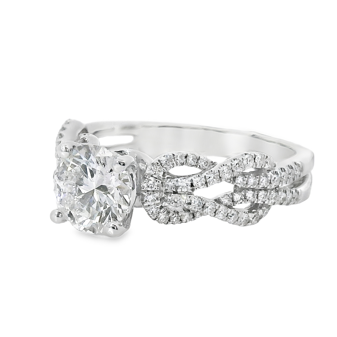 18kt White Gold Natural Round Diamond Engagement Ring (1.35ct)