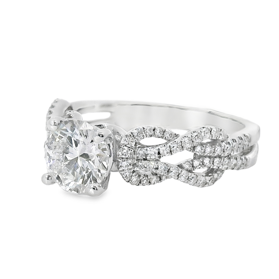18kt White Gold Natural Round Diamond Engagement Ring (1.35ct)
