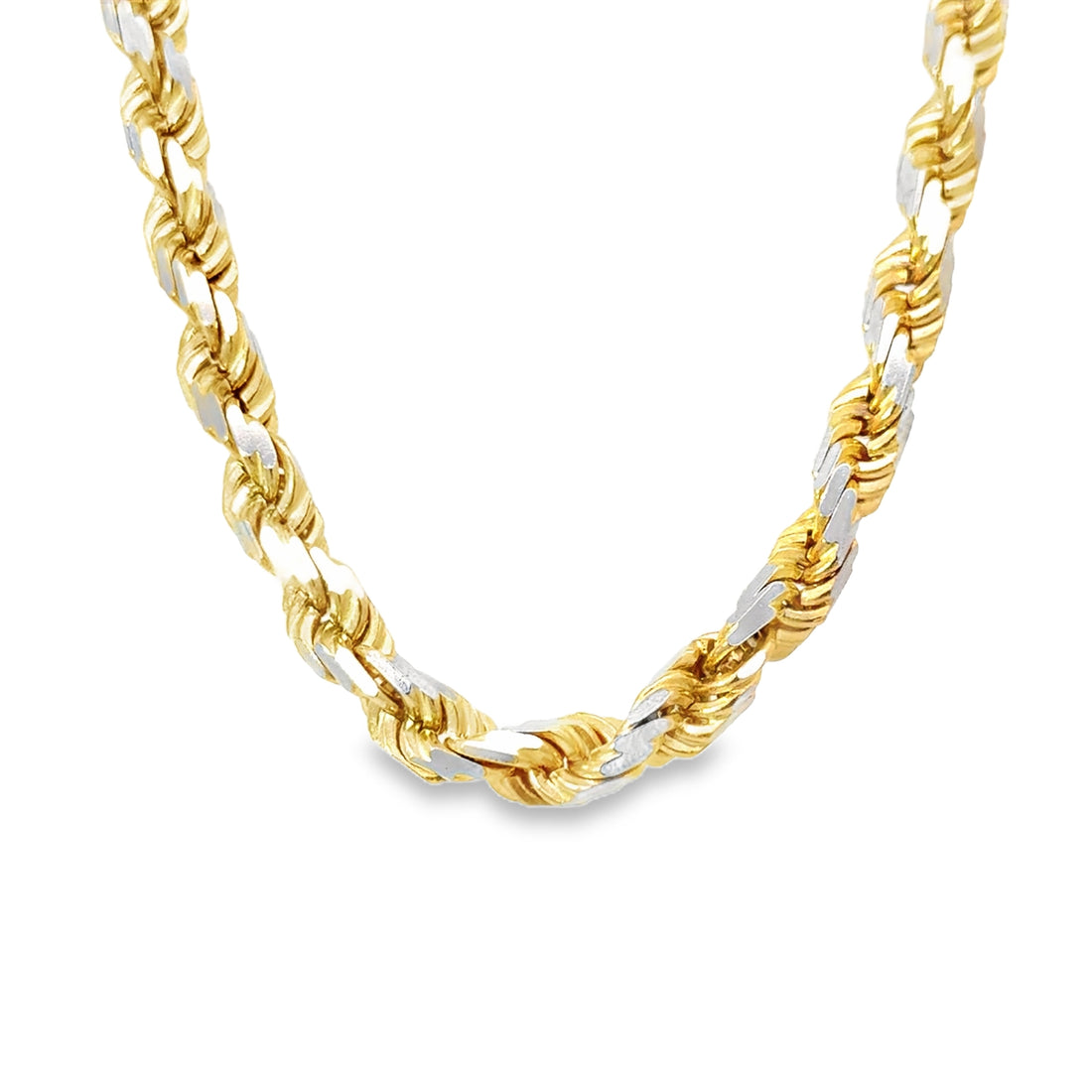 14K Yellow Gold 24" 5mm Diamond Cut Rope Chain (57.89g)