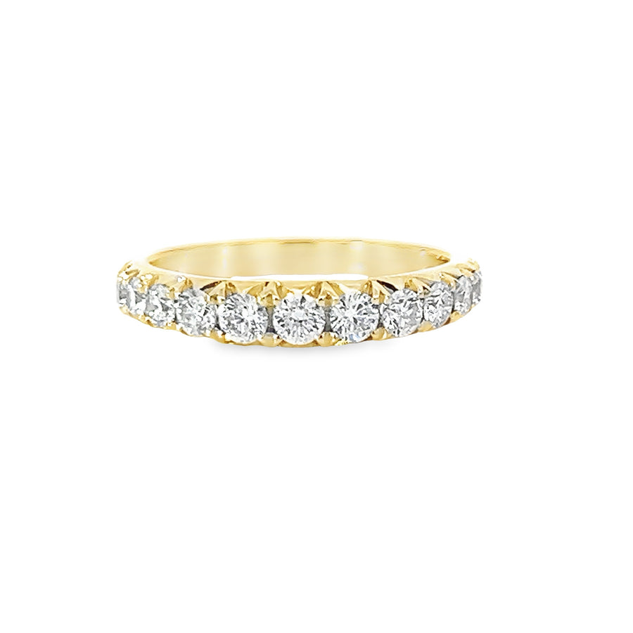 18kt Yellow Gold Diamond French Pave Wedding Ring (0.79ct)