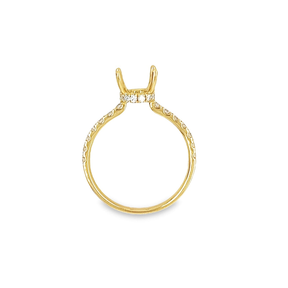 18K Yellow Gold Round Diamond Semi-Mount Ring (.46ct)