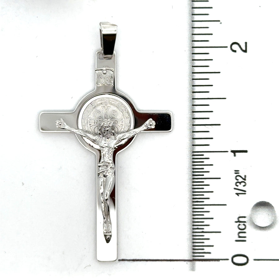 18kt White Gold 57mm Italian Made Crucifix Pendant (8.42g)