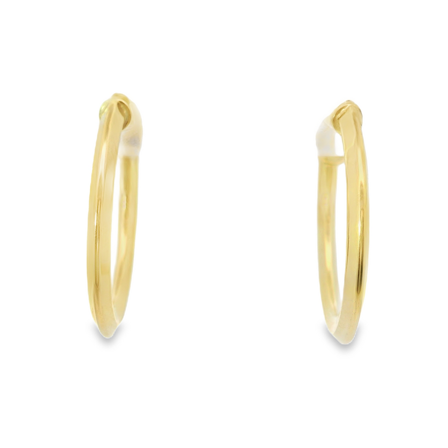 18kt Yellow Gold Italian Made Medium Hoop Earrings (.9g)