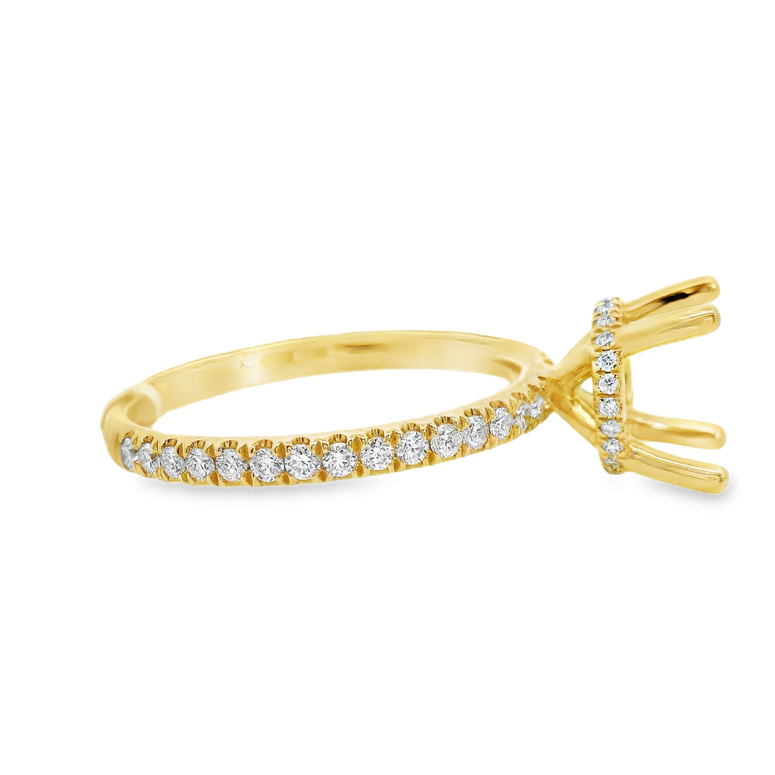 18kt Yellow Gold Natural Round Diamond Semi-Mount Ring (.40ct)