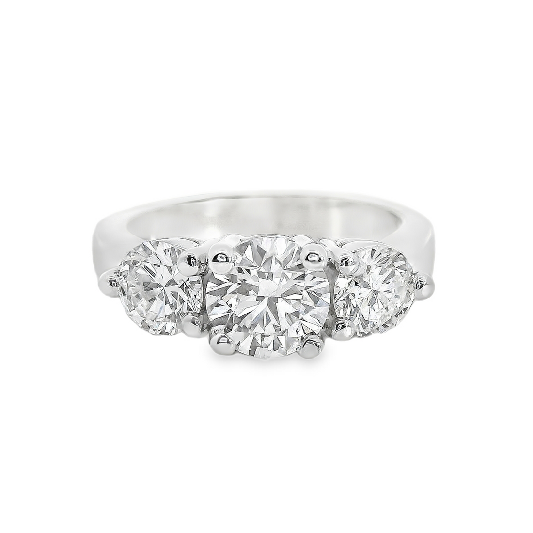 14kt White Gold Lab-Grown Round Diamond Engagement Ring (1.96ct)