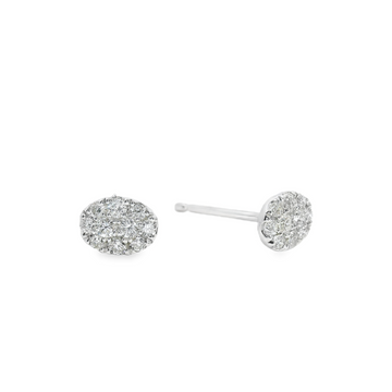 18kt White Gold Natural Diamonds Cluster Earrings (0.19ct)