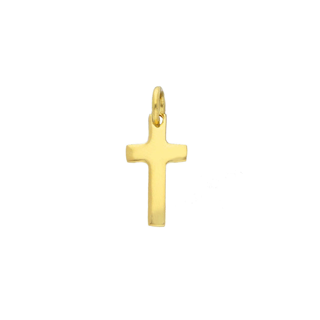 18K Yellow Gold Italian Made Cross Pendant (1.14g)