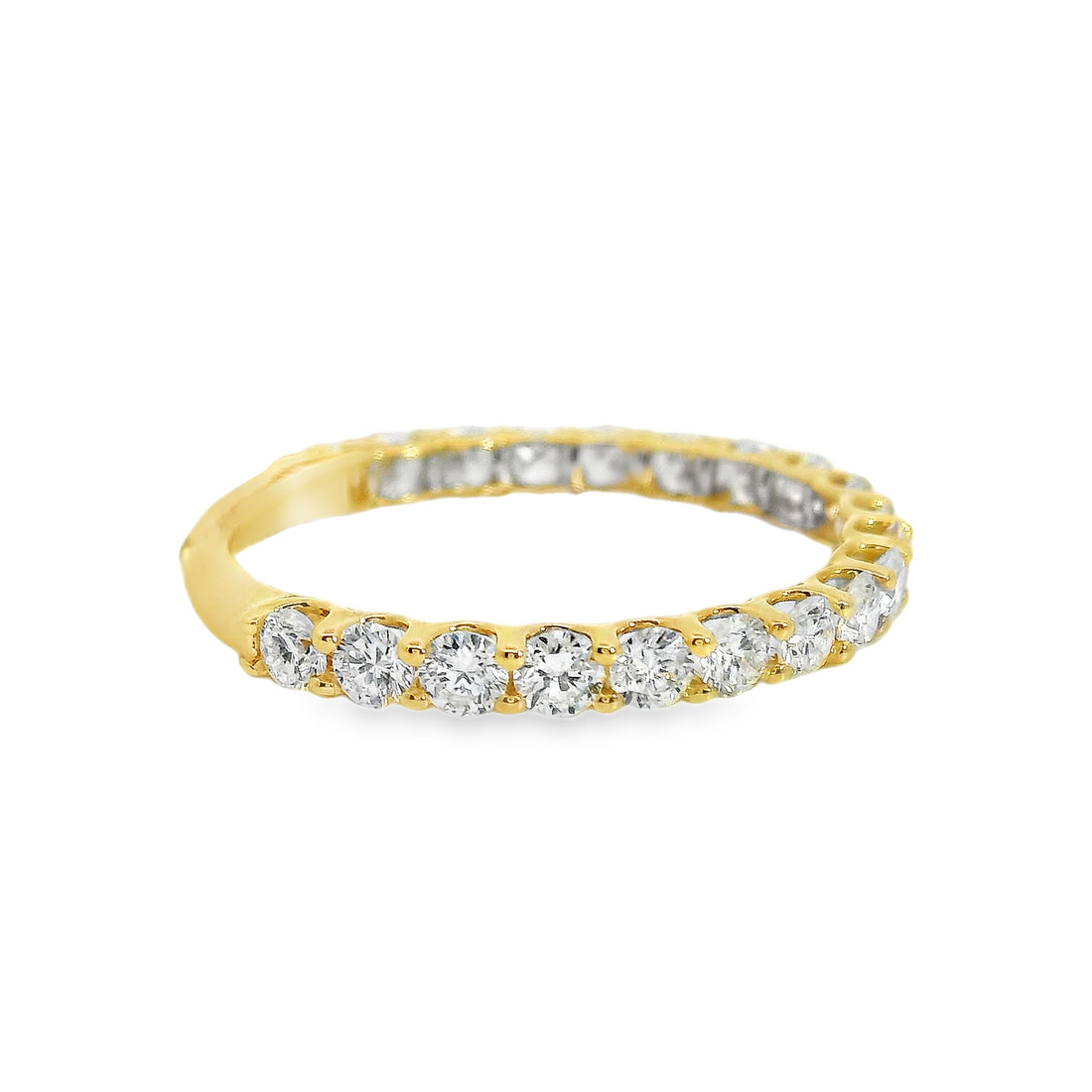 14kt Yellow Gold Lab-Grown Round Diamond Shared Prong Wedding Ring (1.00ct)