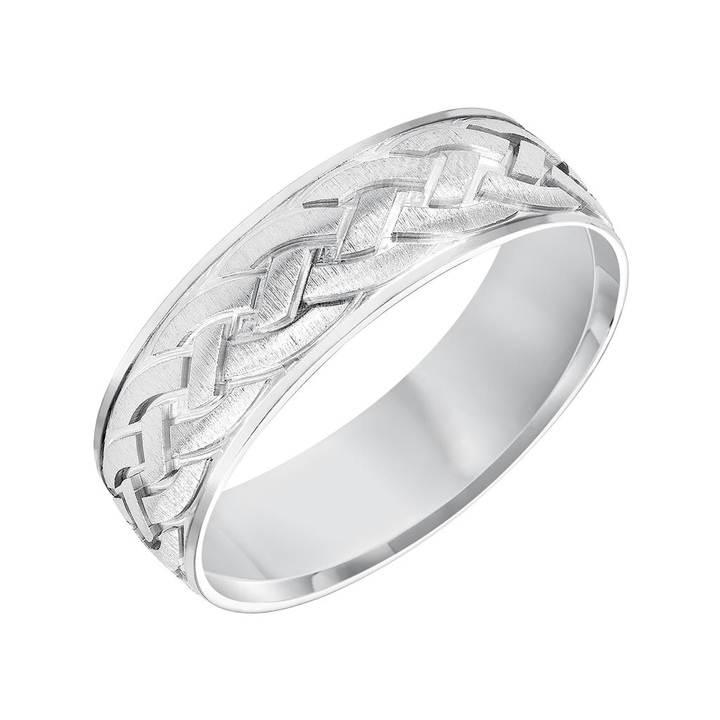 Goldman 14K White Gold Celtic 7mm Wedding Ring