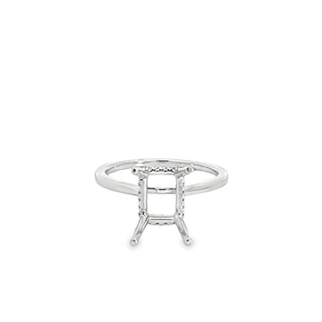 18K White Gold Natural Round Diamond Semi-Mount Ring (.11ct)