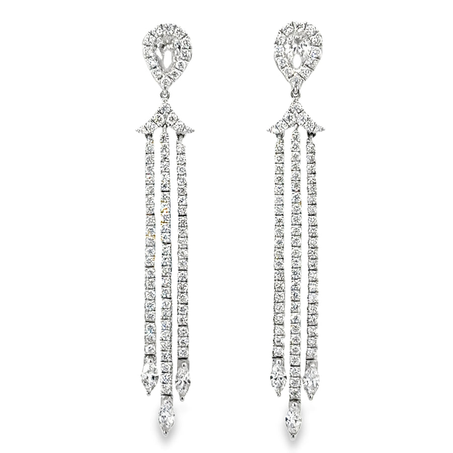 18kt White Gold Natural Diamonds Drop Earrings (1.88ct)