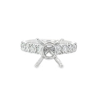 18K White Gold Natural Round Diamond Semi-Mount Ring (1.30ct)