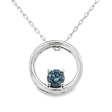 14kt White Gold Lab-Grown Diamond Circle Pendant (0.56ct)