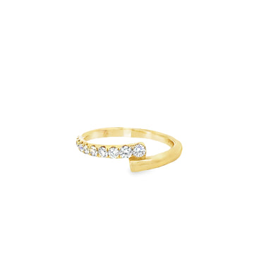 18kt Yellow Gold Natural Diamond Bypass Ring (0.29ct)