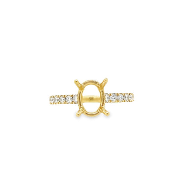 18K Yellow Gold Round Diamond Semi-Mount Ring (.46ct)