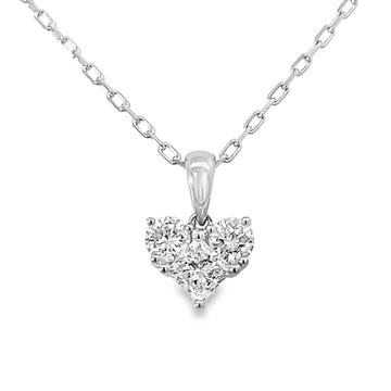 18kt White Gold Natural Diamond Heart Pendant (0.62ct)