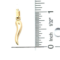 18kt Yellow Gold 27mm Italian Made Horn Pendant (.96g)