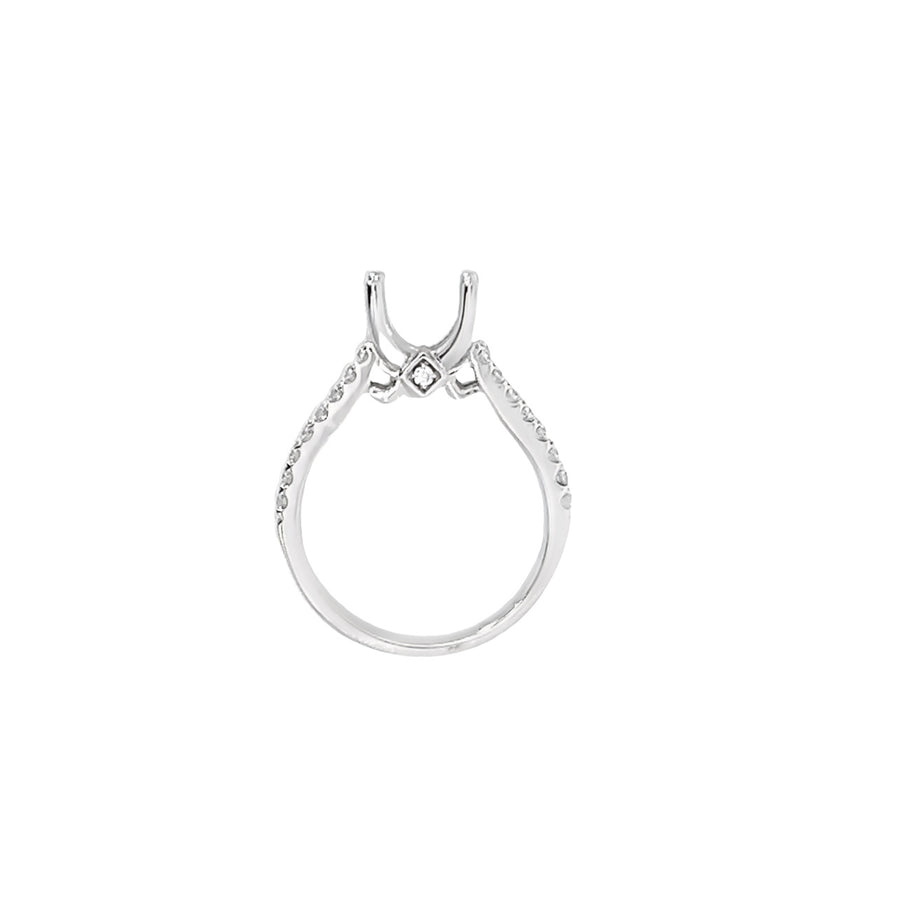 18K White Gold Split Shank Diamond Semi-Mount Ring (.45ct)