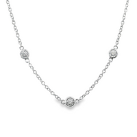 18kt White Gold Natural Round Diamonds By the Yard Pendant (1.28ct)