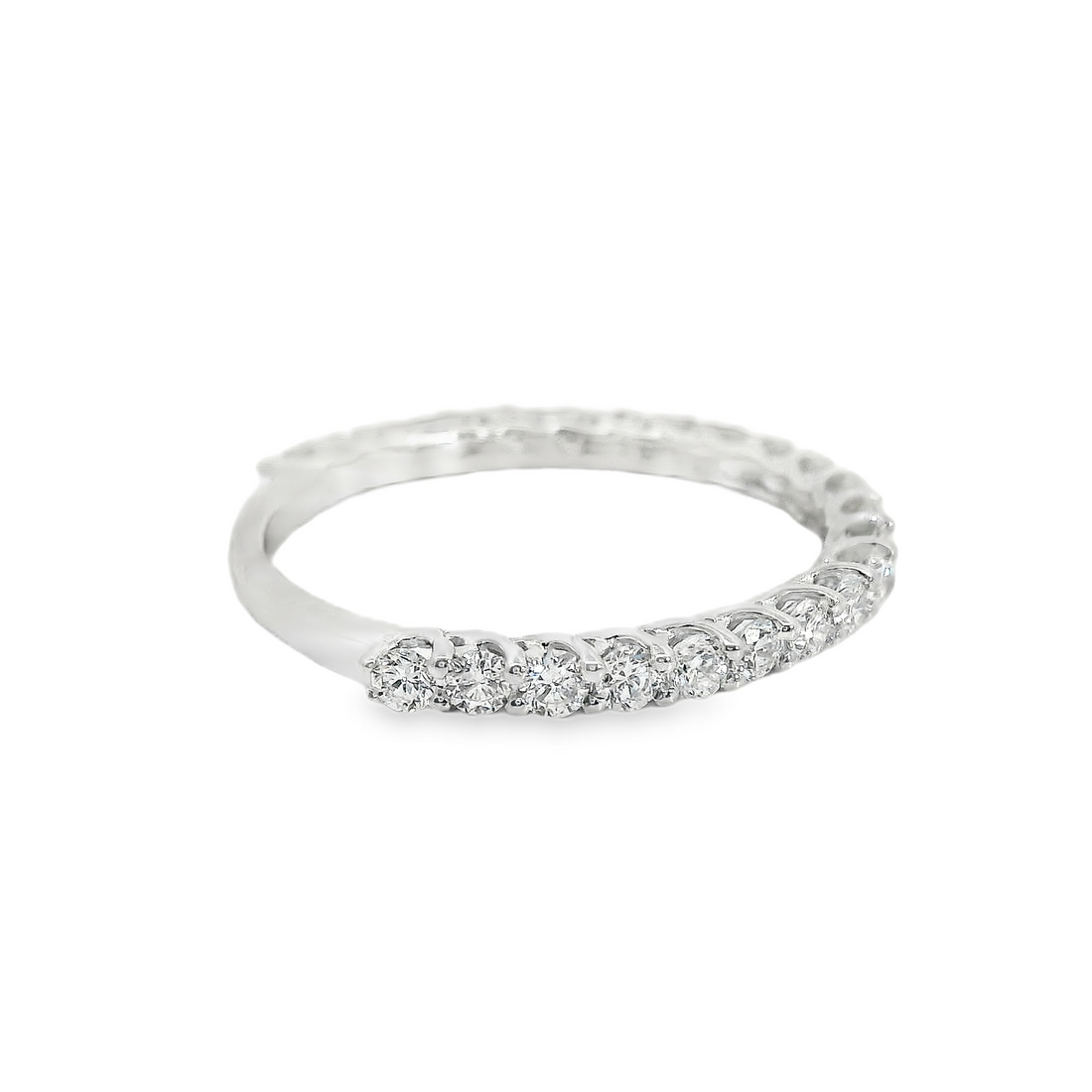 14kt White Gold Lab-Grown Round Diamond Shared Prong Wedding Ring (.65ct)