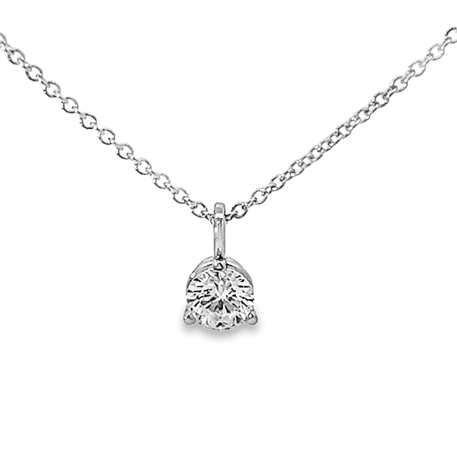 14kt White Gold Lab-Grown Diamond Solitaire Pendant (0.32ct)