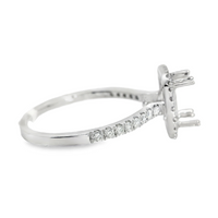 18kt White Gold Full-Cut Round Diamond Halo Semi-Mount Ring (.45ct)