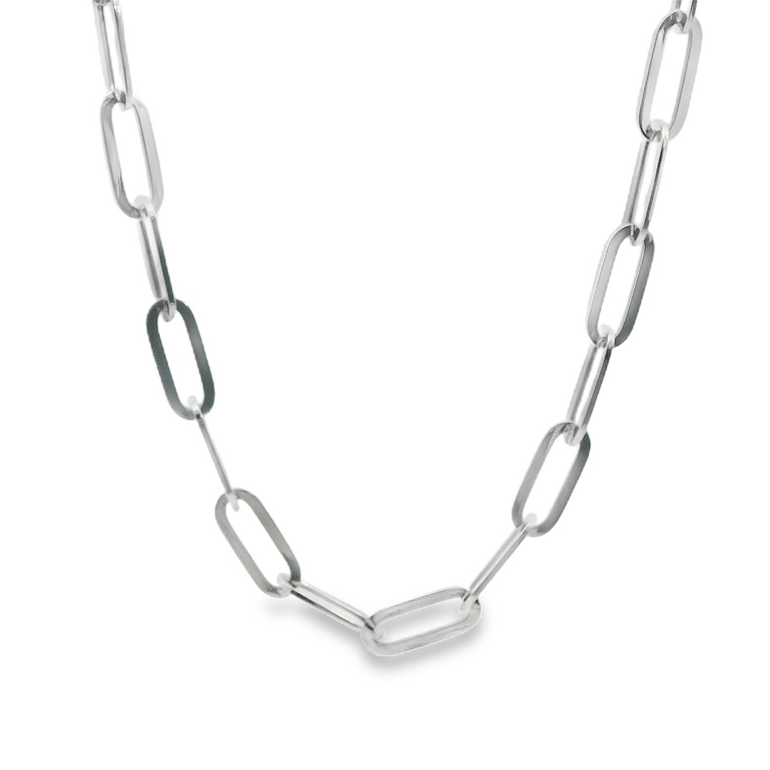 14kt White Gold 18" Italian Made Paperclip Chain (6.18g)