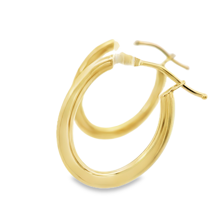 18kt Yellow Gold Italian Made Medium Hoop Earrings (1.2g)