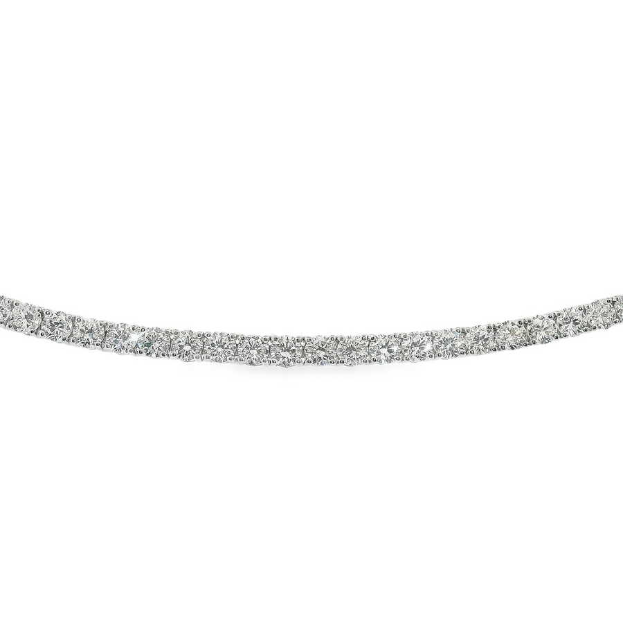 14kt White Gold 7" Lab-Grown Round Diamond Tennis Bracelet (6.58ct)