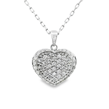 18kt White Gold Natural Diamond Heart Pendant (0.58ct)