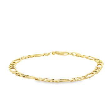 14K Yellow Gold 7" 4.25mm Figaro Bracelet (4.11g)