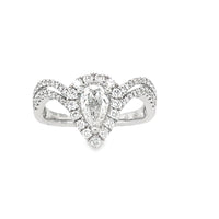 18K White Gold Natural Full Cut Diamond Engagement Ring (.42ct)