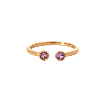 18kt Rosé Gold Round Natural Sapphires and Ring (0.26ct)