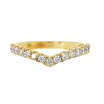 18kt Yellow Gold Diamond Curved Ring (0.43ct)