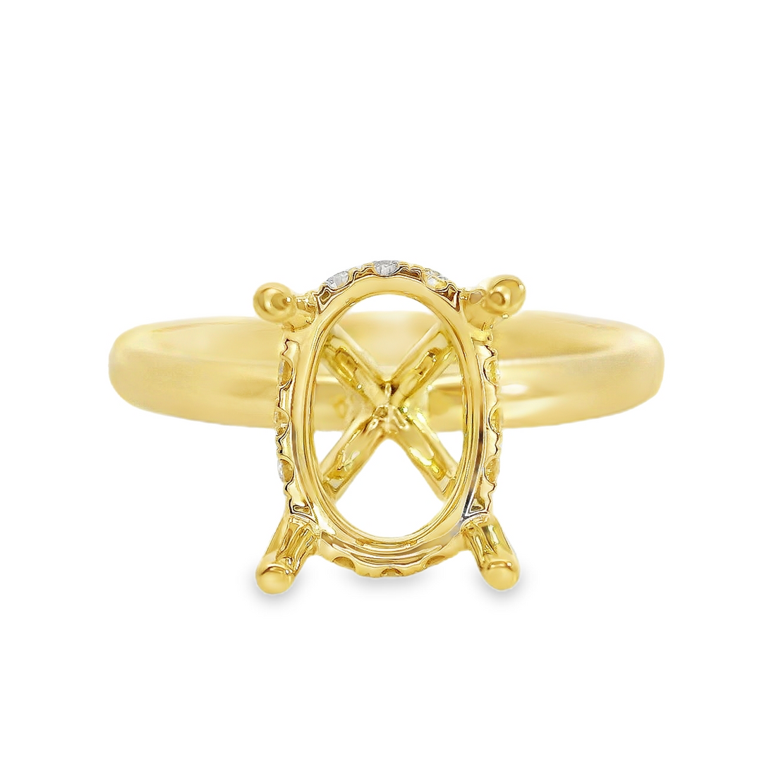 18kt Yellow Gold Natural Round Diamond Semi-Mount Ring (.12ct)