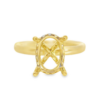 18kt Yellow Gold Natural Round Diamond Semi-Mount Ring (.12ct)