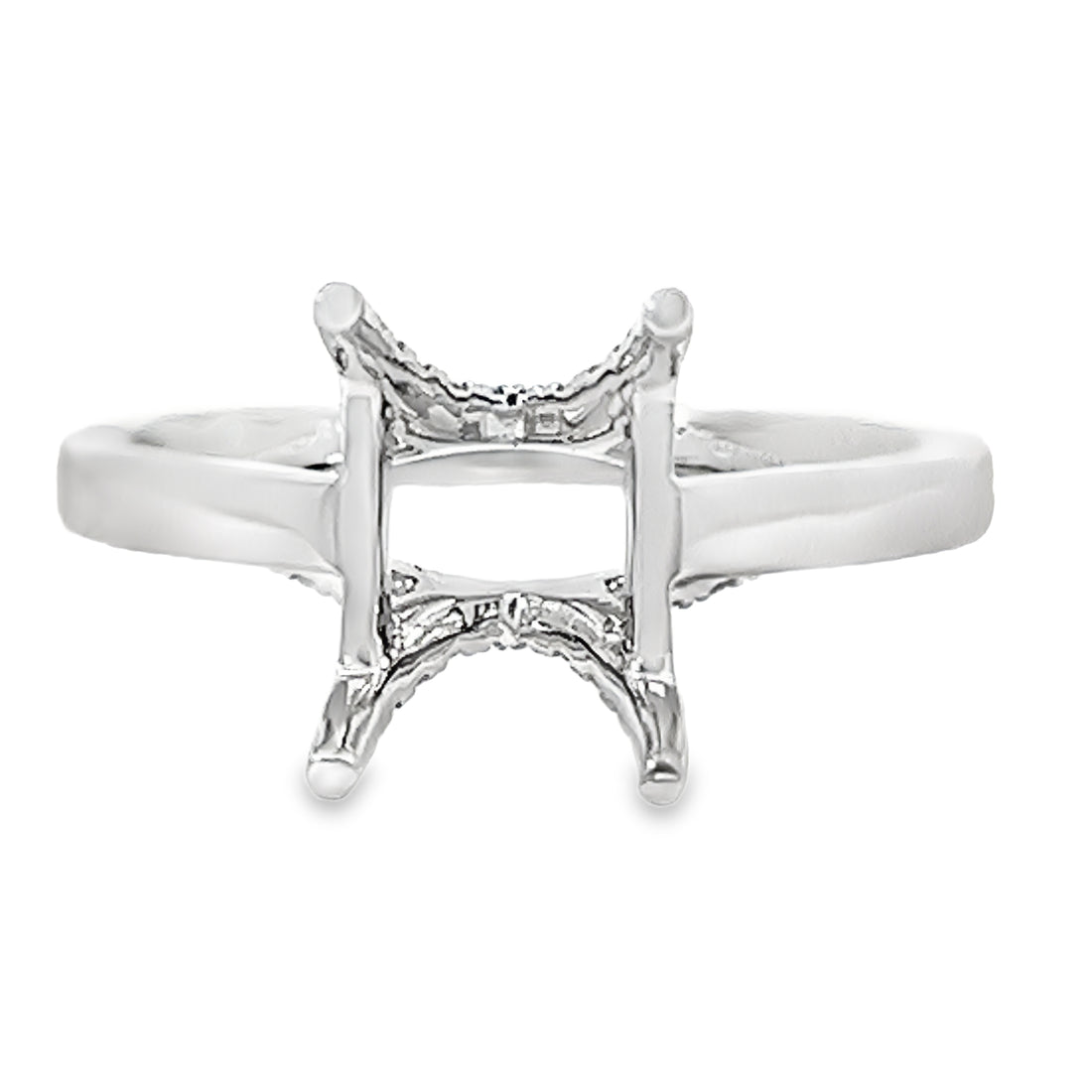 18kt White Gold Hidden Halo Natural Diamonds Semi-Mount Ring (0.19ct)