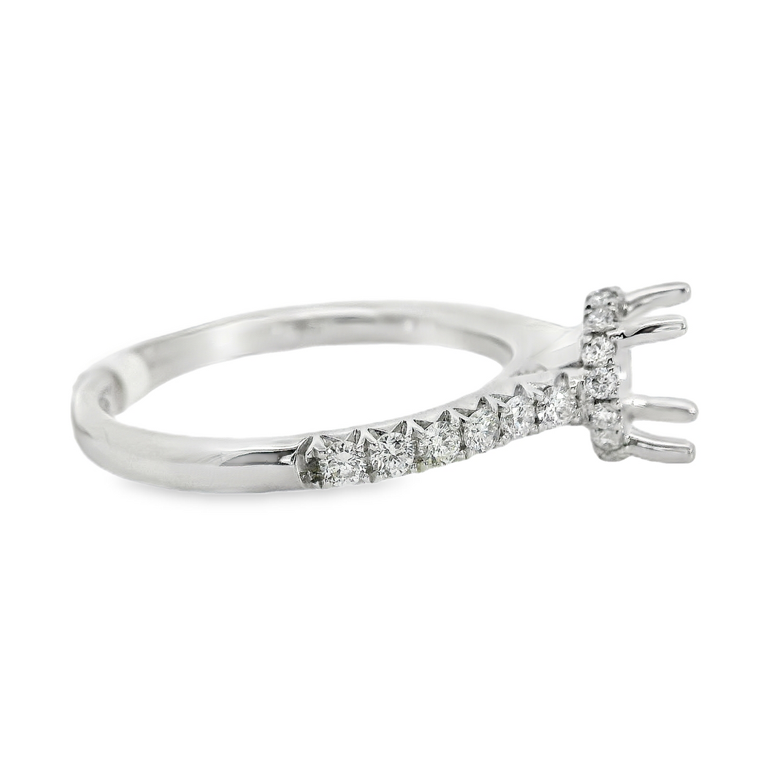 18kt White Gold Full-Cut Diamond Semi-Mount Engagement Ring (.37ct)