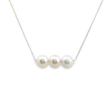 14kt White Gold Add-A-Pearl Three-Pearl Starter Necklace