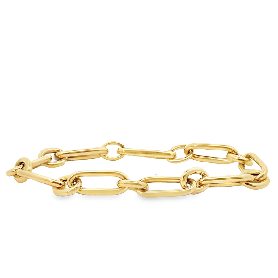 14kt Yellow Gold 7.5" 7.73mm Oval Link Bracelet (9.14g)